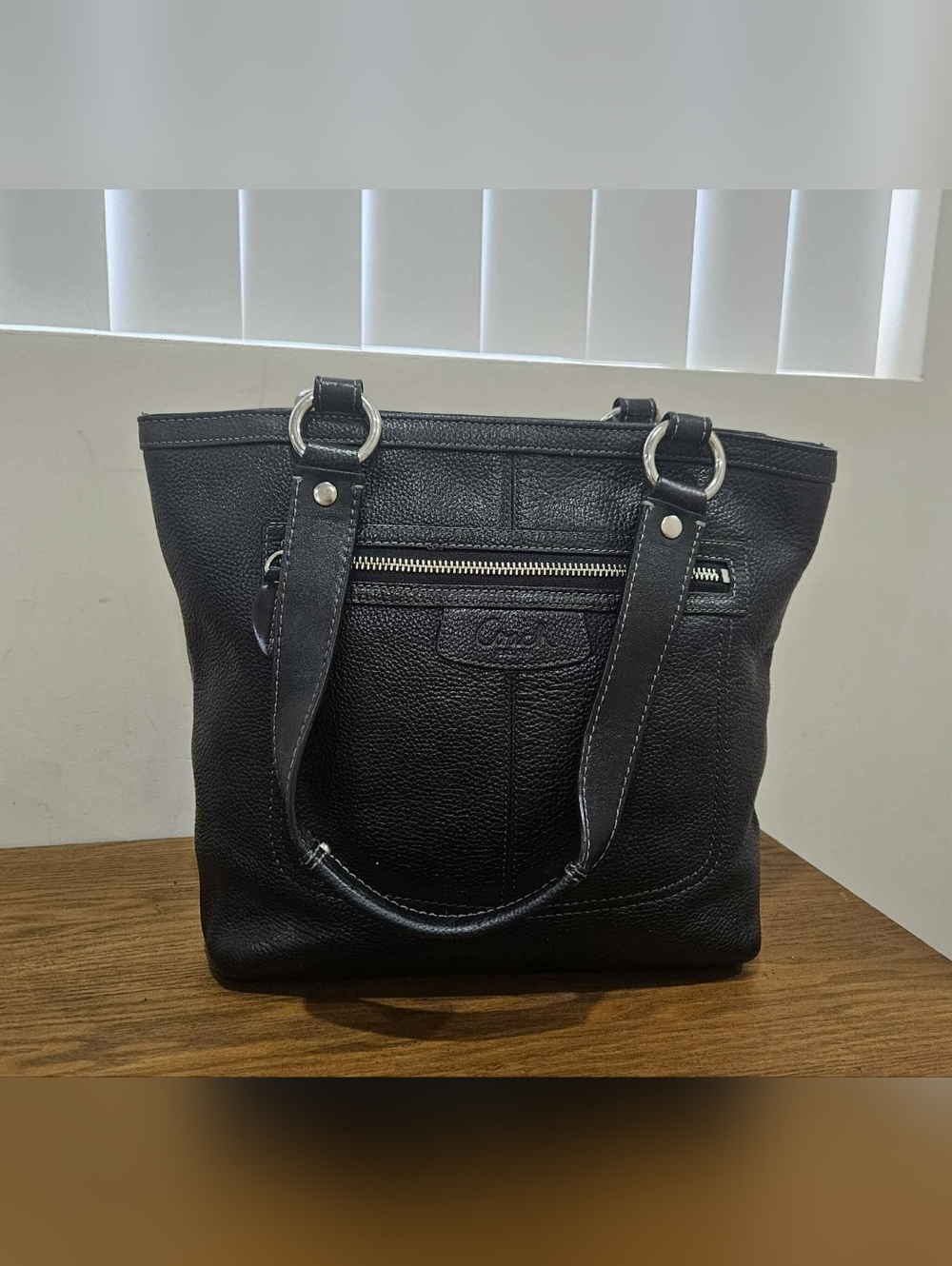 Coach Black Pebbled Leather Tote bag